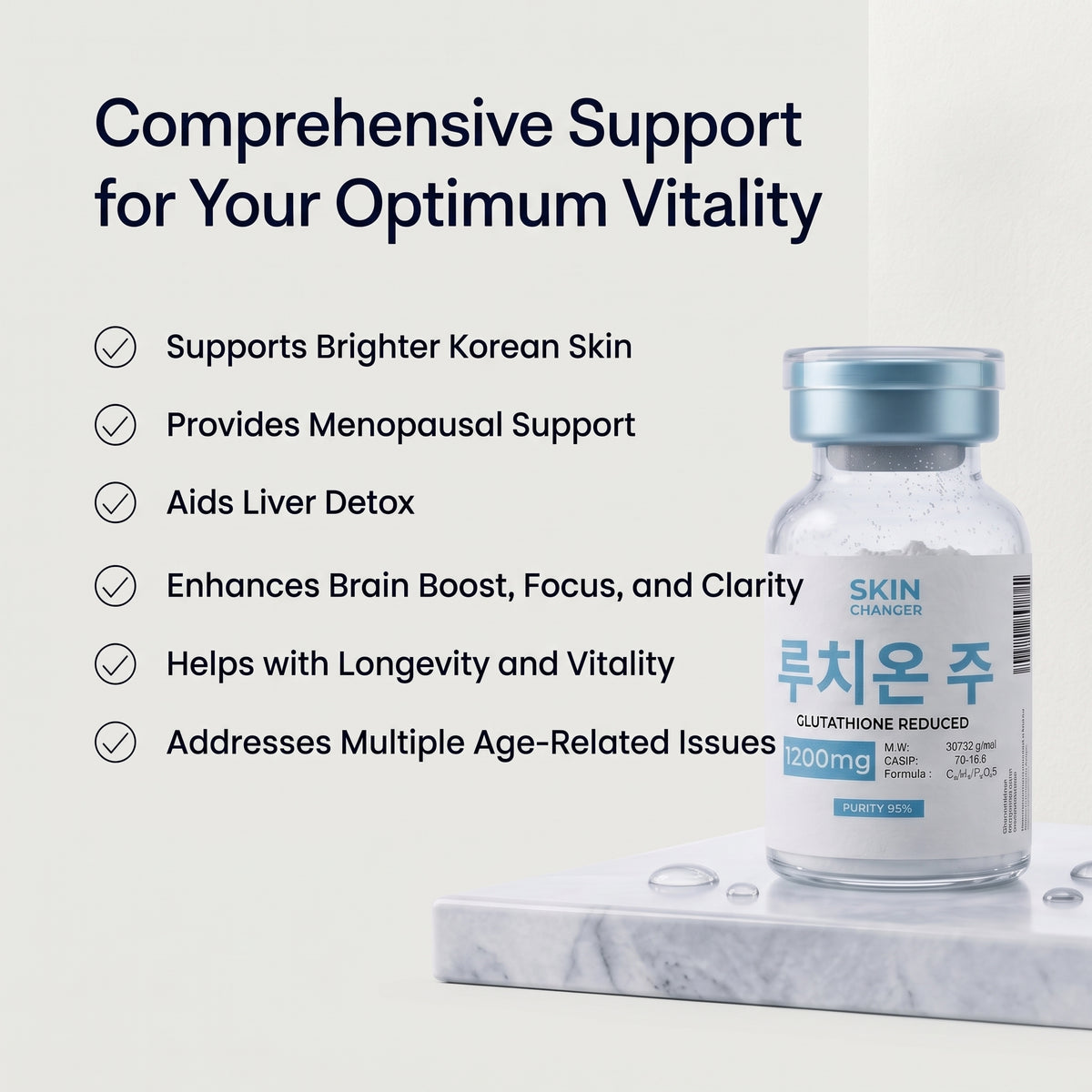 Skin Changer L-Glutathione 1200mg | Subcutaneous Skin Brightening Kit