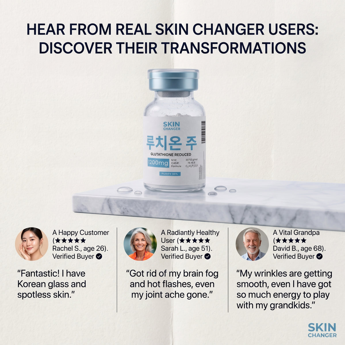Skin Changer L-Glutathione 1200mg | Subcutaneous Skin Brightening Kit